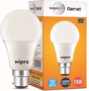 Wipro 10W Standard B22 LED Bulb  (White, Pack of 3)