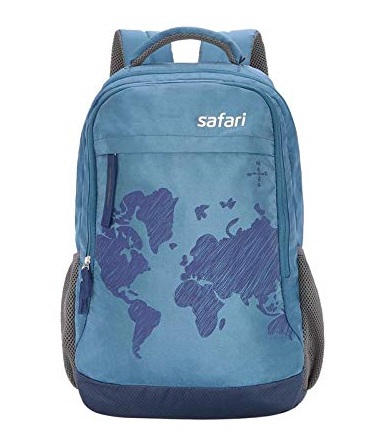 Safari Polyester 35 Ltrs Blue Laptop Backpack (WorldMap)