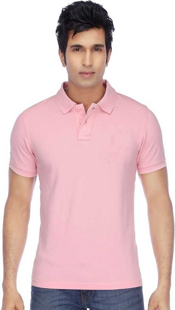 Concepts  Solid Men Polo Neck Pink T-Shirt