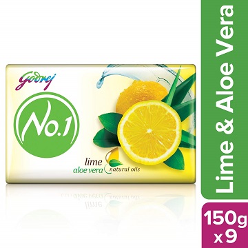 Godrej No.1 Lime and Aloe Vera, 150 g (Pack of 9)