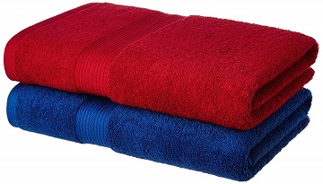 Solimo 100% Cotton 2 Piece Bath Towel Set, 500 GSM