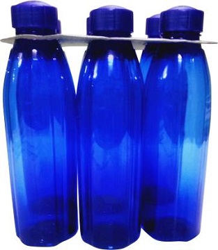 Cello Crystal blue fridge bottle set 1 l Bottle – Pack of 6