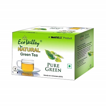 Eco Valley Natural Green Tea, Pure Green, 30 Tea Bags