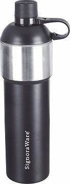 Signoraware Vista Stainless Steel Vacuum Flask Bottle, 800ml, Black