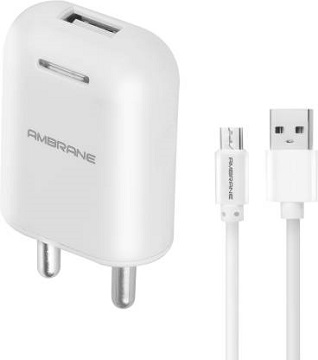 Ambrane AWC-38 With 1 m USB Cable 2.1A Mobile Charger
