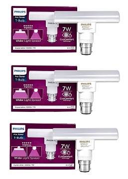 Philips T Bulb 7 Watt LED Bulb, Base B22 – Pack of 3