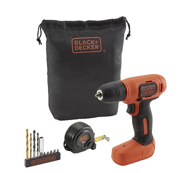 BLACK + DECKER BDCD8GPA 7.2V Li-Ion Cordless Drill Kit (Orange, 14-Pieces)