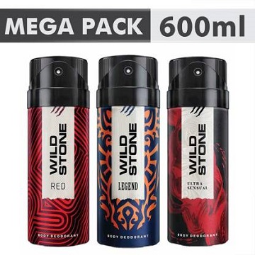Wild Stone Ultra Sensual+ Red+Legend Combo Deodorant – For Men  (600 ml, Pack of 3)