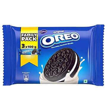 Cadbury Oreo Vanilla Crème Biscuit Family Pack, 300 gm (Pack of 4)