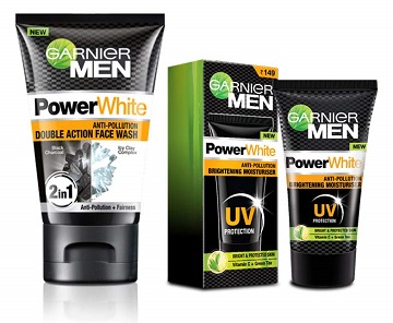 Garnier Anti Pollution Double Action Facewash & Brightening Moisturiser, 140 ml (Pack of 2)
