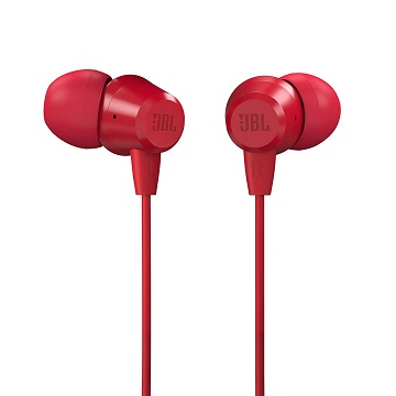 Jbl C50Hi In-Ear Wired Earphones With Mic (Red)