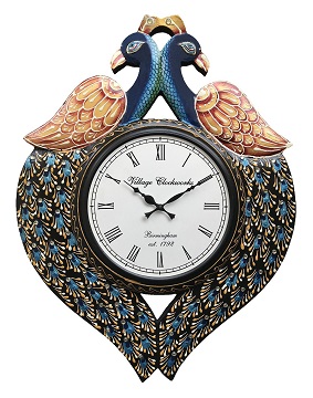 RoyalsCart Peacock Analog Wall Clock, Multi