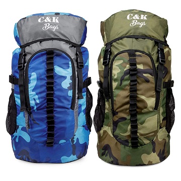 Chris & Kate Combo-Pack of 2 Pcs Multicolor Large Camouflage Rucksack Bag – 45Lt.