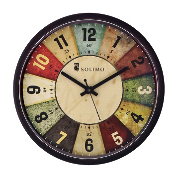 Solimo 12-inch Wall Clock – Classic Roulette (Silent Movement, Black Frame)
