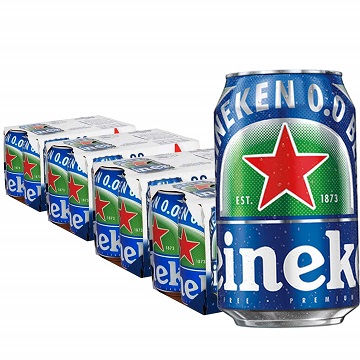 Heineken 0.0 % Non Alcoholic Lager Beer – Zero Dot Zero Can, 24 Pack, 24 x 330ml