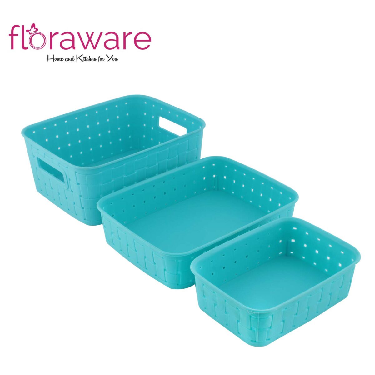 Floraware Smart Baskets for Storage Set of 3 Pieces, Blue