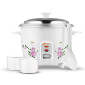 Orient Electric Easy Cook 1.8 litres Automatic Rice Cooker with 2 Bowls (White, 700W)