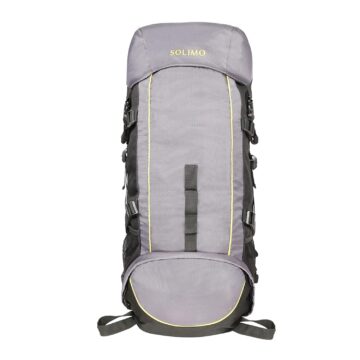 Solimo Voyager Rucksack (43 litres, Metallic Grey & Lime)