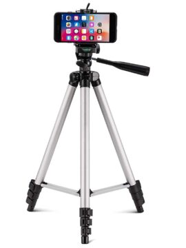 PROSmart Aluminium Tripod Stand Mobile Clip and Camera Holder with Bag
