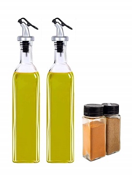 Ash And Roh – Oil Dispenser 500 ml Bottle Set of 2, Spice Jar Set of 2