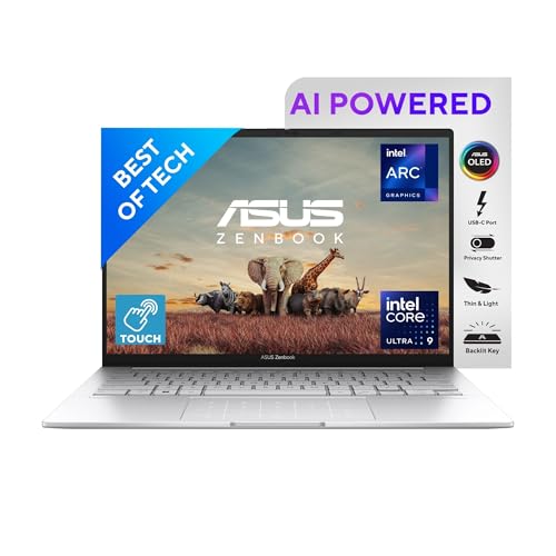 Asus Zenbook 14 Oled, Intel Core Ultra 9 185H, 14.0-Inch 3K Oled 120Hz, Thin & Light Laptop, Intel Arc(32Gb/1Tb Ssd/Win11/Office 2021/Touch Screen/Backlit/75Whr/Foggy Silver/1.28 Kg), Ux3405Ma-Pz961Ws